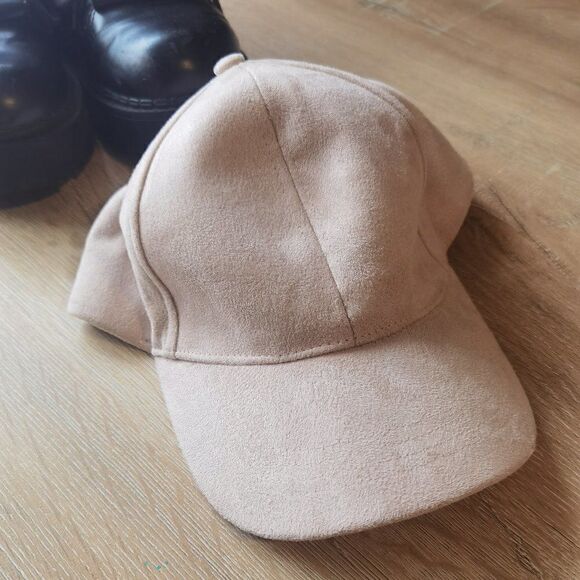 Faux suede ball cap in a soft blushy pink - Picture 1 of 4